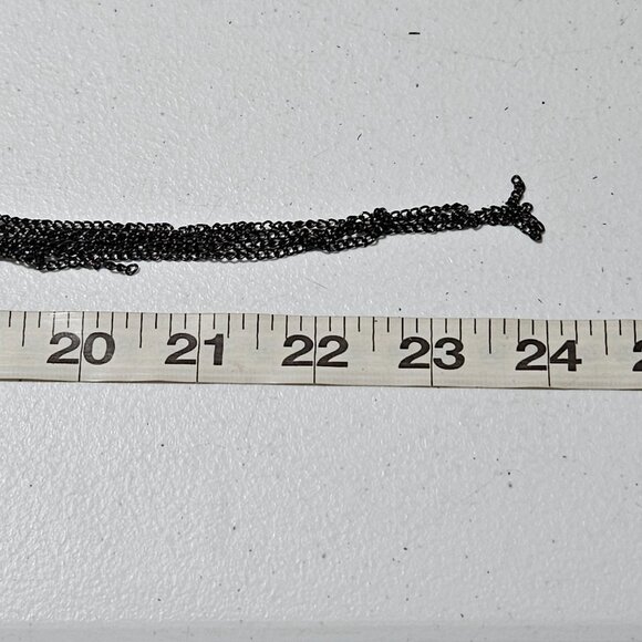 Elegant Black Chain Link Y-Drop Chunky Tassel Statement Necklace Fashion Jewelry - Picture 6 of 6